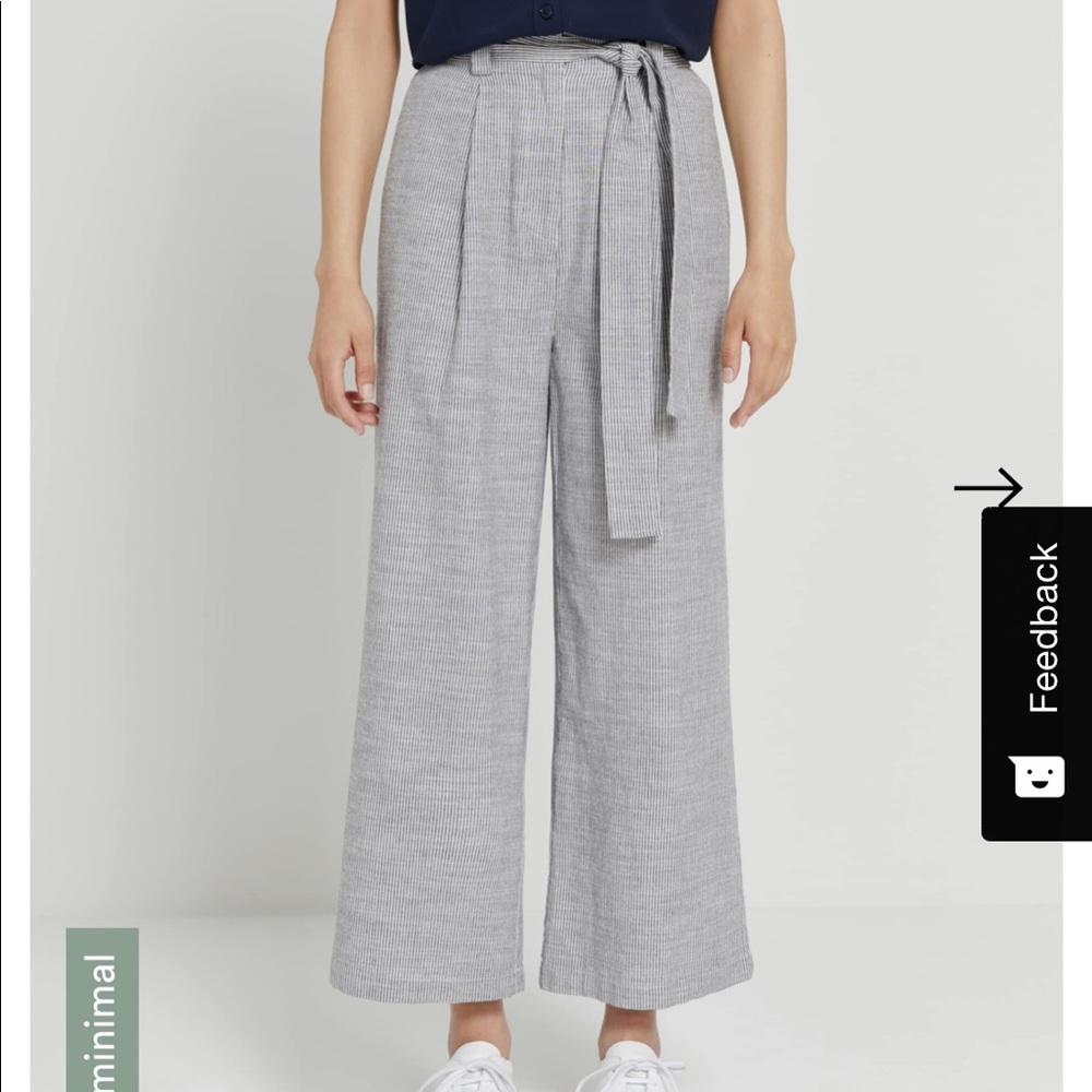 Frank and Oak Good Cotton Striped Wide-Leg Pants